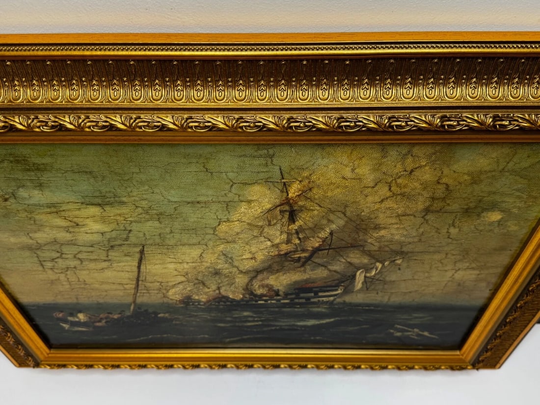 Burning Sinking On River Plate HMS Bombay Ship Follower Richard Brydges Beechey - 4