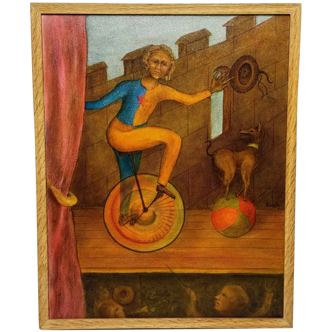 Circus Cyclist — Lyrical Surrealism in the Manner of Paul Delvaux, C1966 (1 of 20)