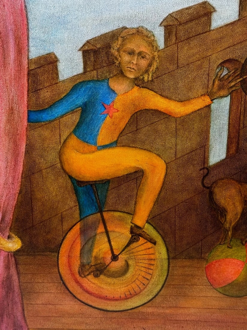 Circus Cyclist — Lyrical Surrealism in the Manner of Paul Delvaux, C1966 - 3