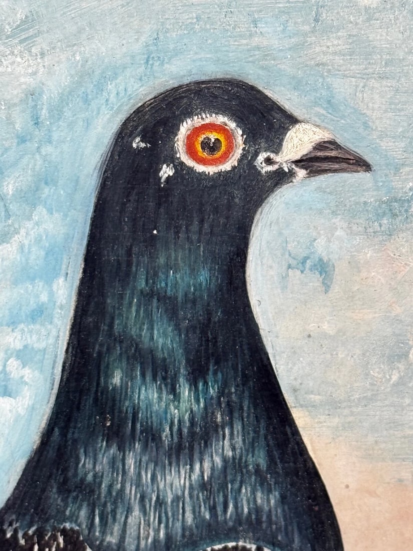Holley Brothers of Bute Racing Pigeons — Whitley Bay 1909 Winners Oil Portrait - 16