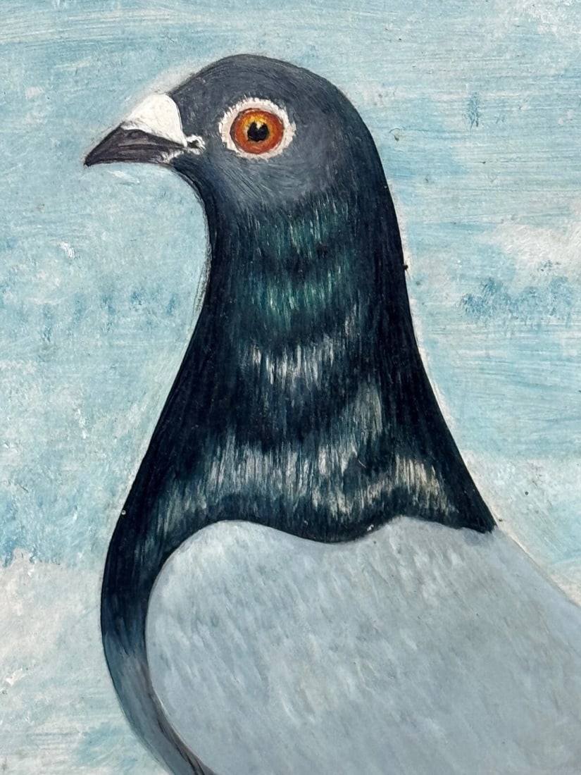 Holley Brothers of Bute Racing Pigeons — Whitley Bay 1909 Winners Oil Portrait - 18