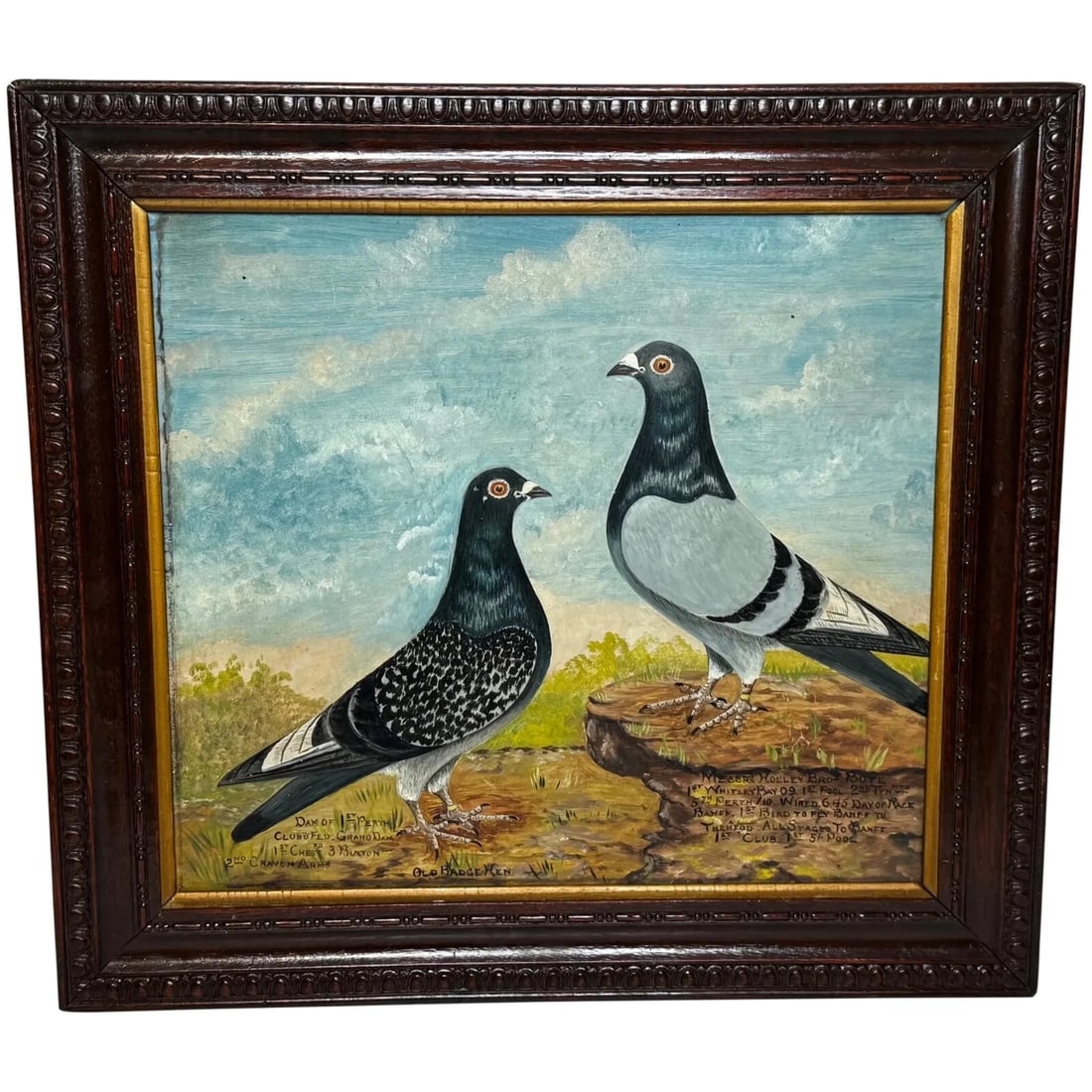 Holley Brothers of Bute Racing Pigeons — Whitley Bay 1909 Winners Oil Portrait (1 of 20)