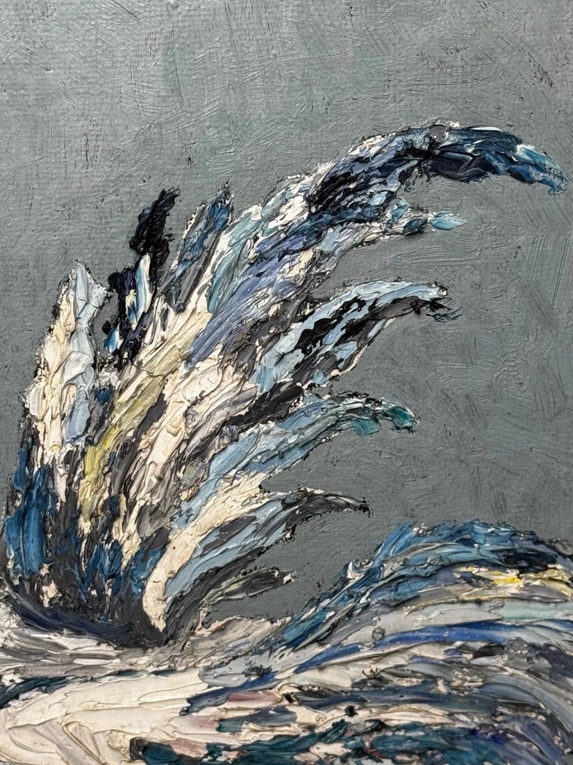 Expressionist Heavy Impasto Oil Painting Cocks Fight After Leon Kossoff C1965 - 20