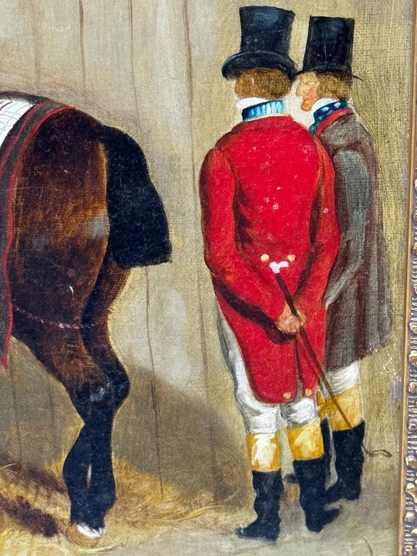 Oil Painting The Hunting Stud In the Manner of John Frederick Herring Snr C1900 - 10
