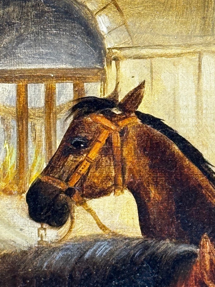 Oil Painting The Hunting Stud In the Manner of John Frederick Herring Snr C1900 - 14