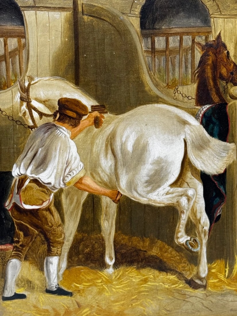 Oil Painting The Hunting Stud In the Manner of John Frederick Herring Snr C1900 - 19