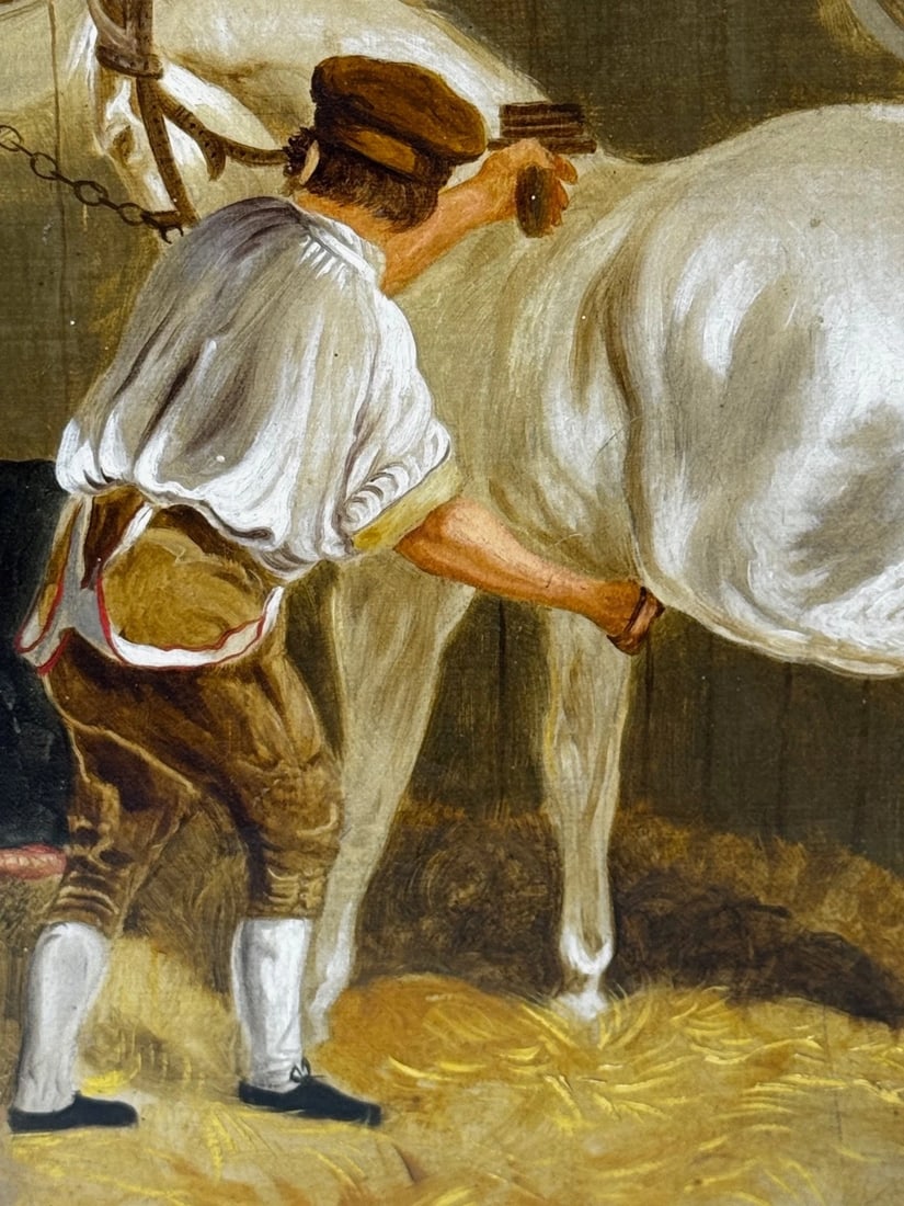 Oil Painting The Hunting Stud In the Manner of John Frederick Herring Snr C1900 - 20
