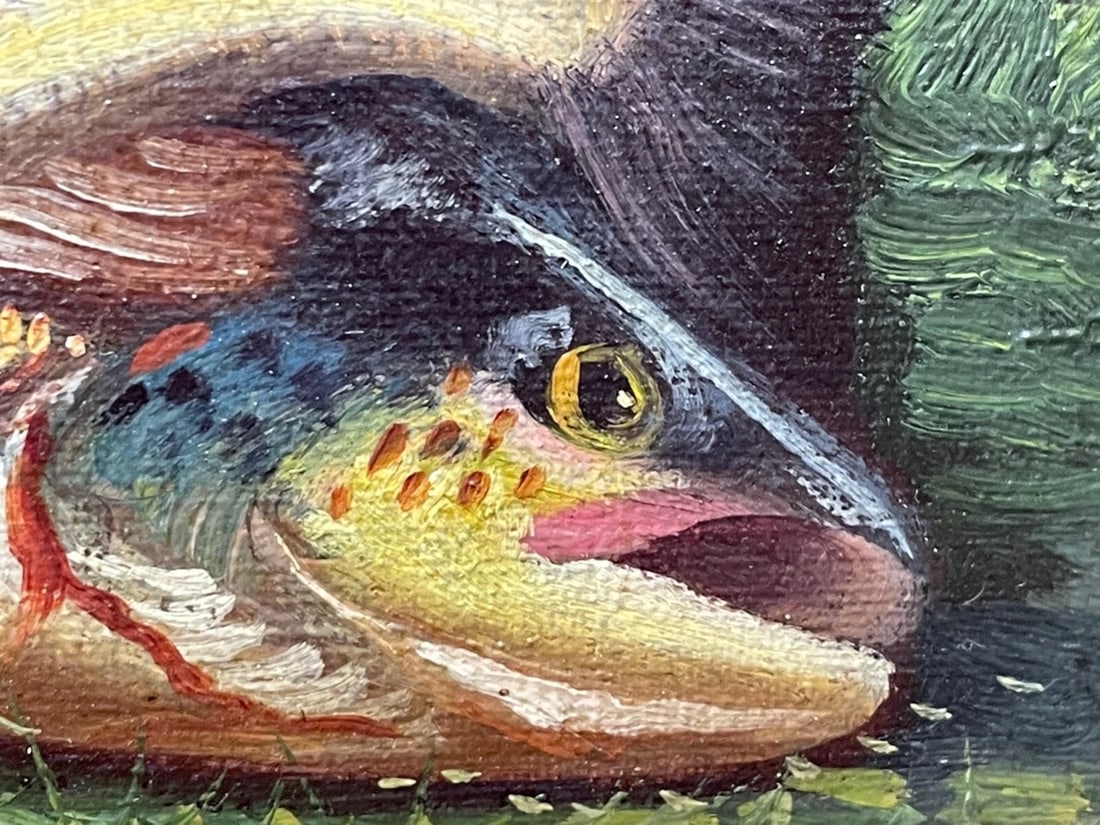 Scottish Angling Masterpiece Sporting Oil “Burn Trout” By James B. Russell - 10