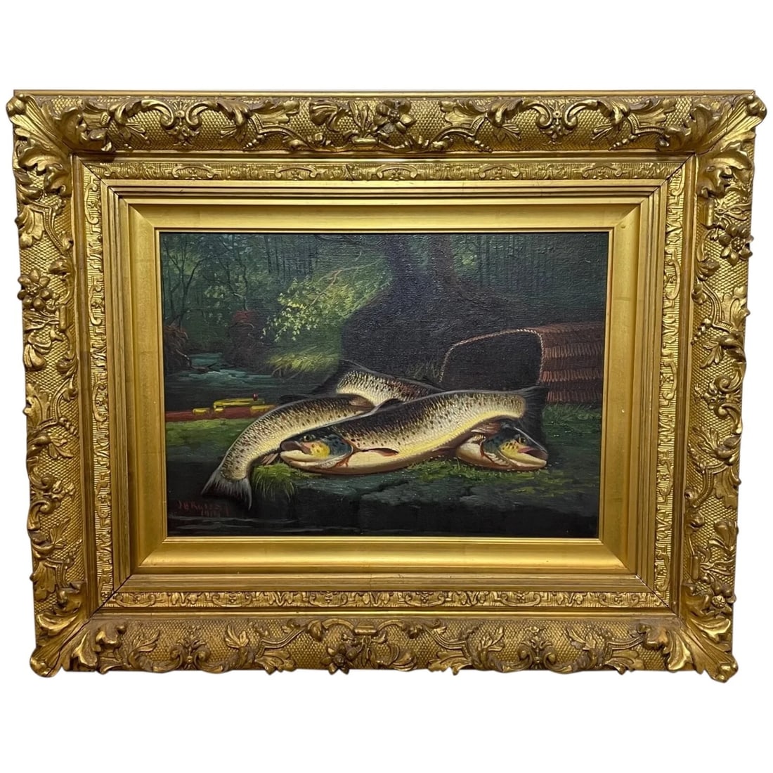 Scottish Angling Masterpiece Sporting Oil “Burn Trout” By James B. Russell (1 of 20)
