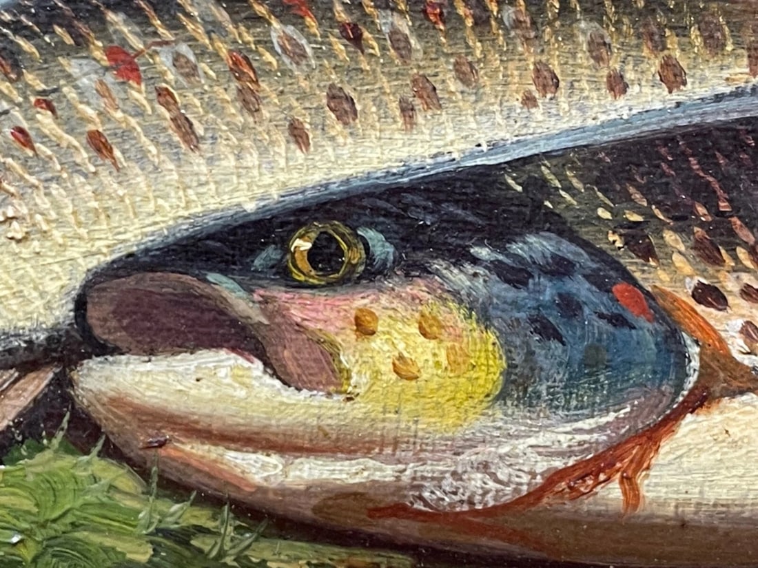 Scottish Angling Masterpiece Sporting Oil “Burn Trout” By James B. Russell - 8