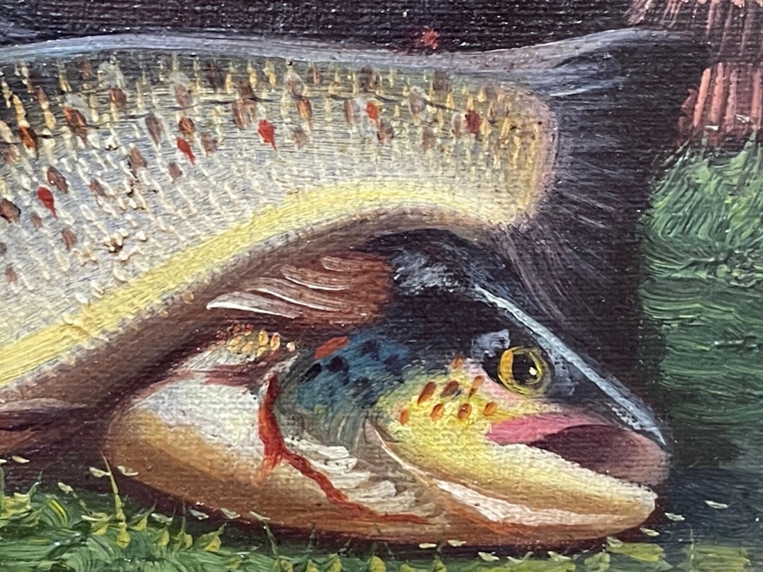 Scottish Angling Masterpiece Sporting Oil “Burn Trout” By James B. Russell - 9