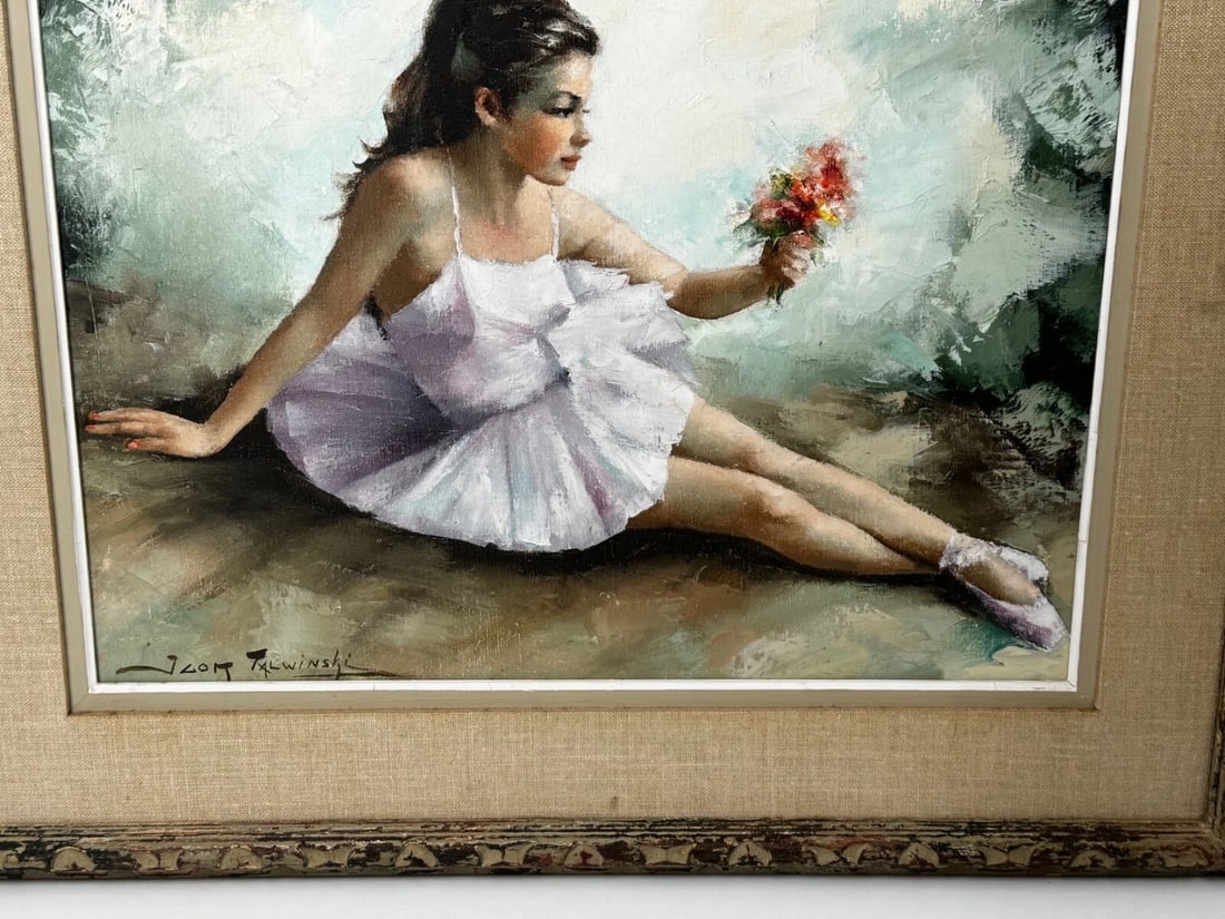 Oil Painting Portrait Beautiful Young Lady Ballerina Dancer By Igor Talwinski - 4