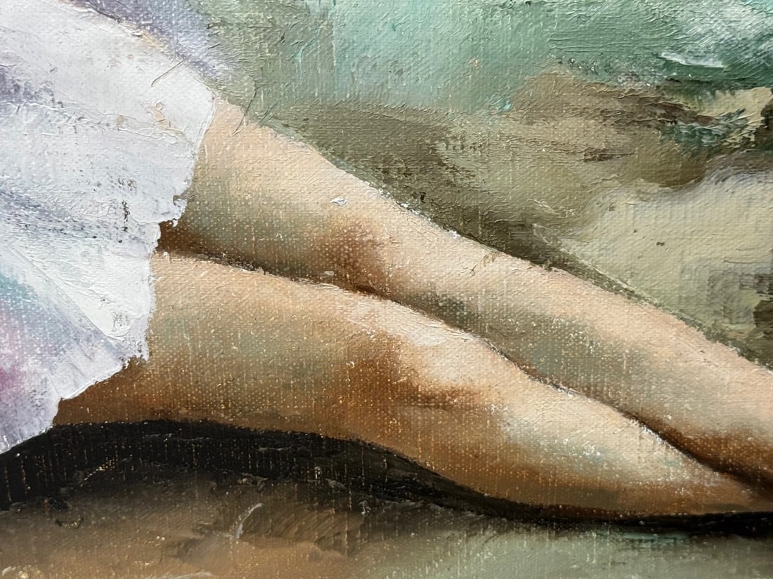 Oil Painting Portrait Beautiful Young Lady Ballerina Dancer By Igor Talwinski - 8