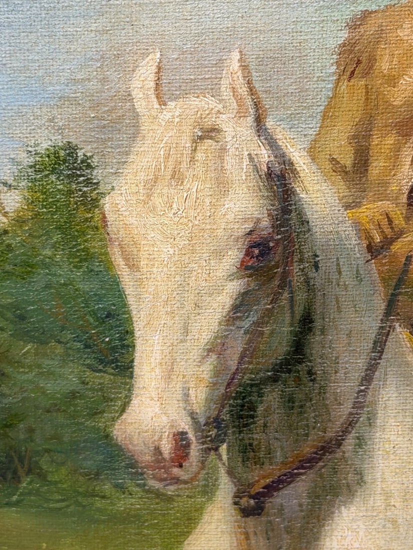 Oil Portrait Of Wild West Buffalo Bill on Grey Horseback After Rosa Bonheur - 10