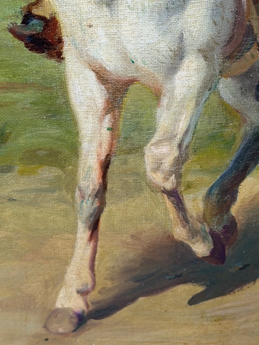Oil Portrait Of Wild West Buffalo Bill on Grey Horseback After Rosa Bonheur - 12
