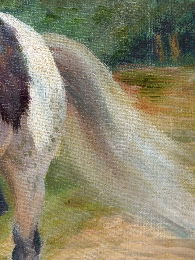 Oil Portrait Of Wild West Buffalo Bill on Grey Horseback After Rosa Bonheur - 13