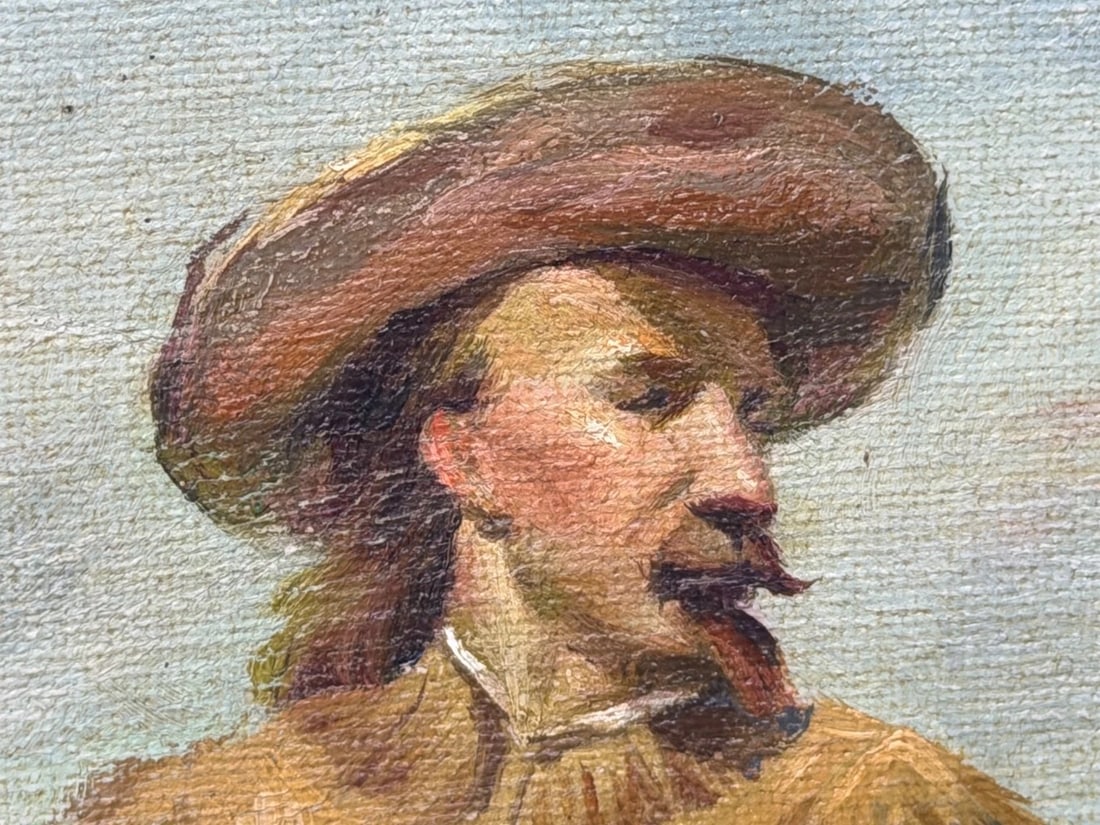 Oil Portrait Of Wild West Buffalo Bill on Grey Horseback After Rosa Bonheur - 6
