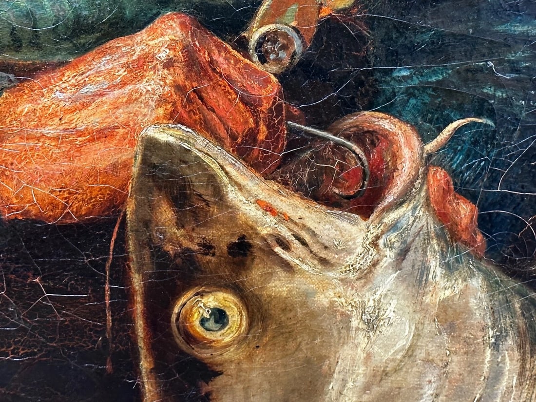 Newlyn 19th Century Marine Oil Painting Portrait Cornish Fisherman Hooked Catch - 14