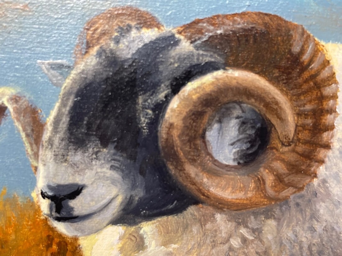 British Oil Painting Sheep In Scottish Highlands Landscape - 17