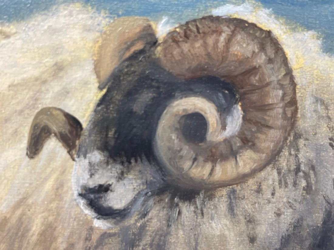 British Oil Painting Sheep In Scottish Highlands Landscape - 20