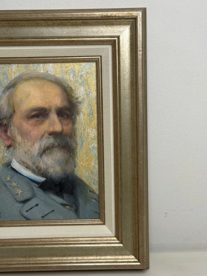 Oil Portrait General Robert E. Lee Commander of the Armies Of Confederate States - 15