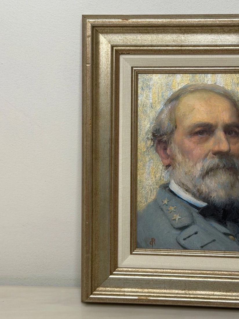 Oil Portrait General Robert E. Lee Commander of the Armies Of Confederate States - 16