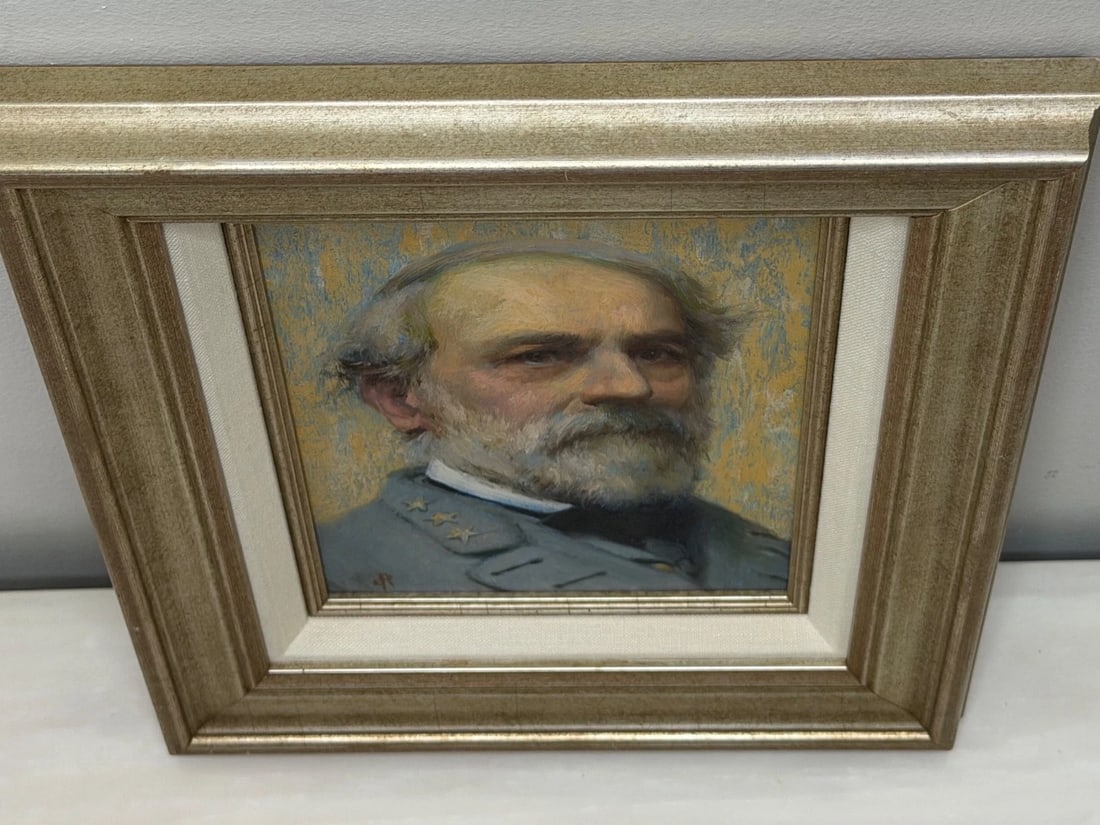 Oil Portrait General Robert E. Lee Commander of the Armies Of Confederate States - 17