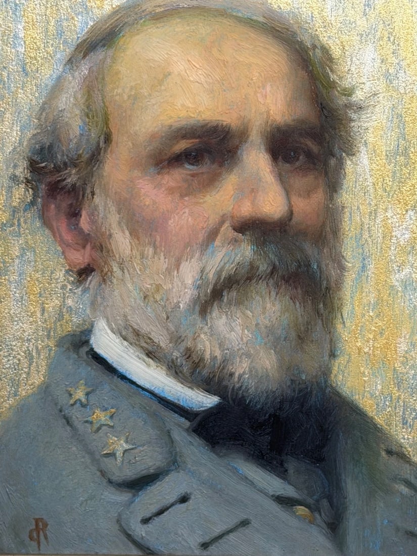 Oil Portrait General Robert E. Lee Commander of the Armies Of Confederate States - 3