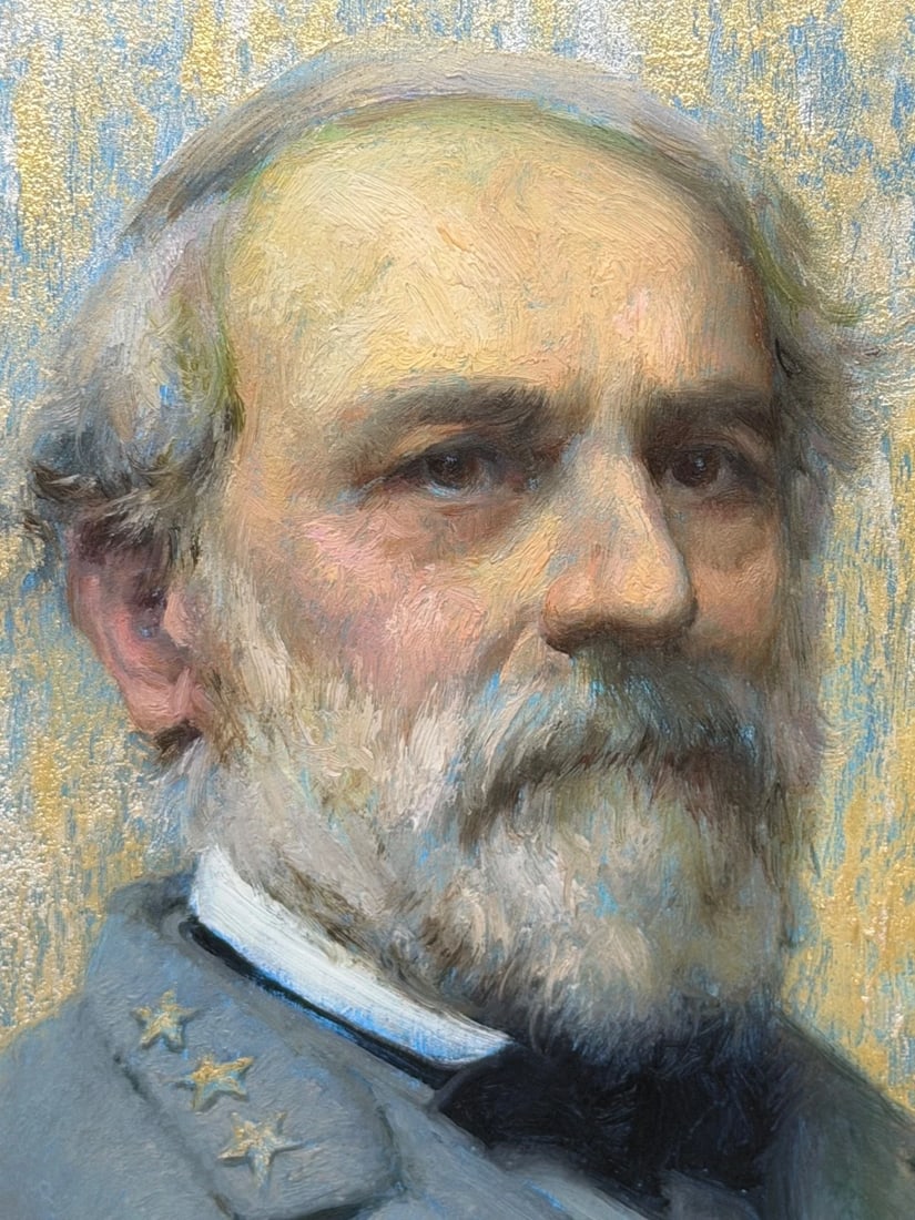Oil Portrait General Robert E. Lee Commander of the Armies Of Confederate States - 4