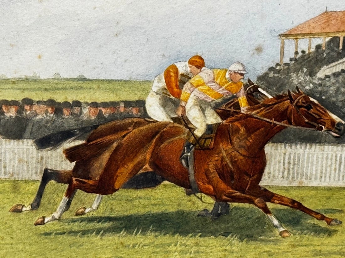 Equestrian Painting 2000 Guineas 1910 Neil Gow Wins at Newmarket By Issac Cullin - 11