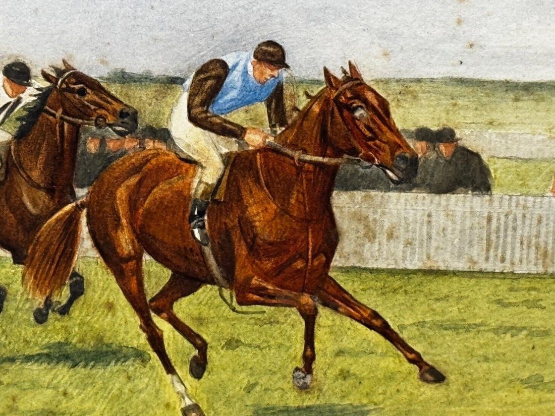 Equestrian Painting 2000 Guineas 1910 Neil Gow Wins at Newmarket By Issac Cullin - 18