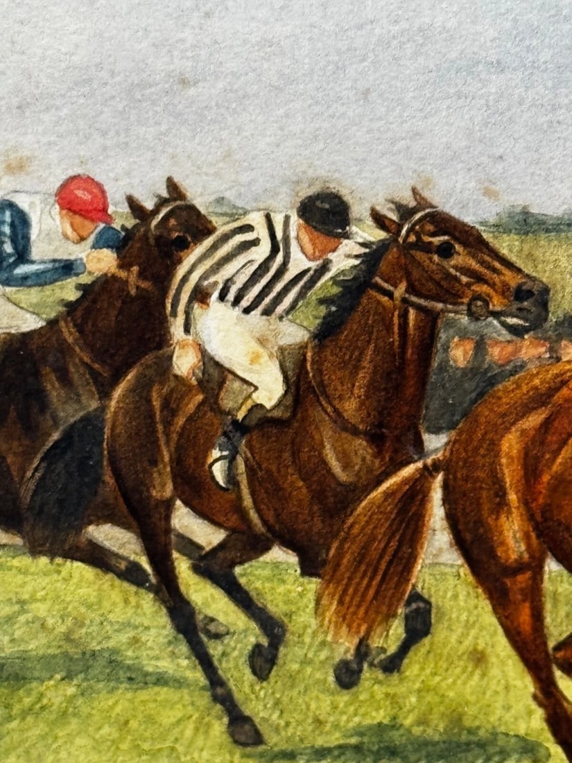 Equestrian Painting 2000 Guineas 1910 Neil Gow Wins at Newmarket By Issac Cullin - 19