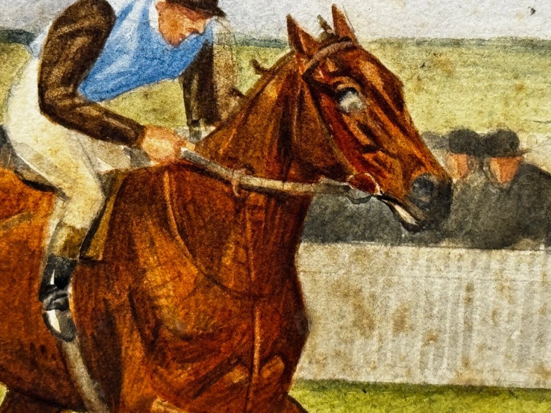 Equestrian Painting 2000 Guineas 1910 Neil Gow Wins at Newmarket By Issac Cullin - 20