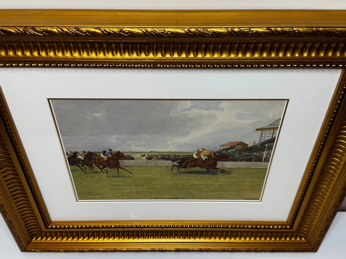 Equestrian Painting 2000 Guineas 1910 Neil Gow Wins at Newmarket By Issac Cullin - 7