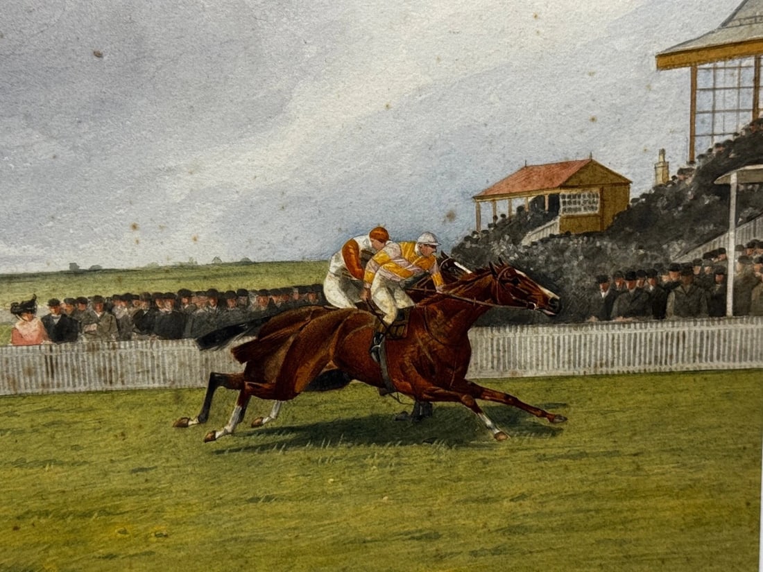 Equestrian Painting 2000 Guineas 1910 Neil Gow Wins at Newmarket By Issac Cullin - 9