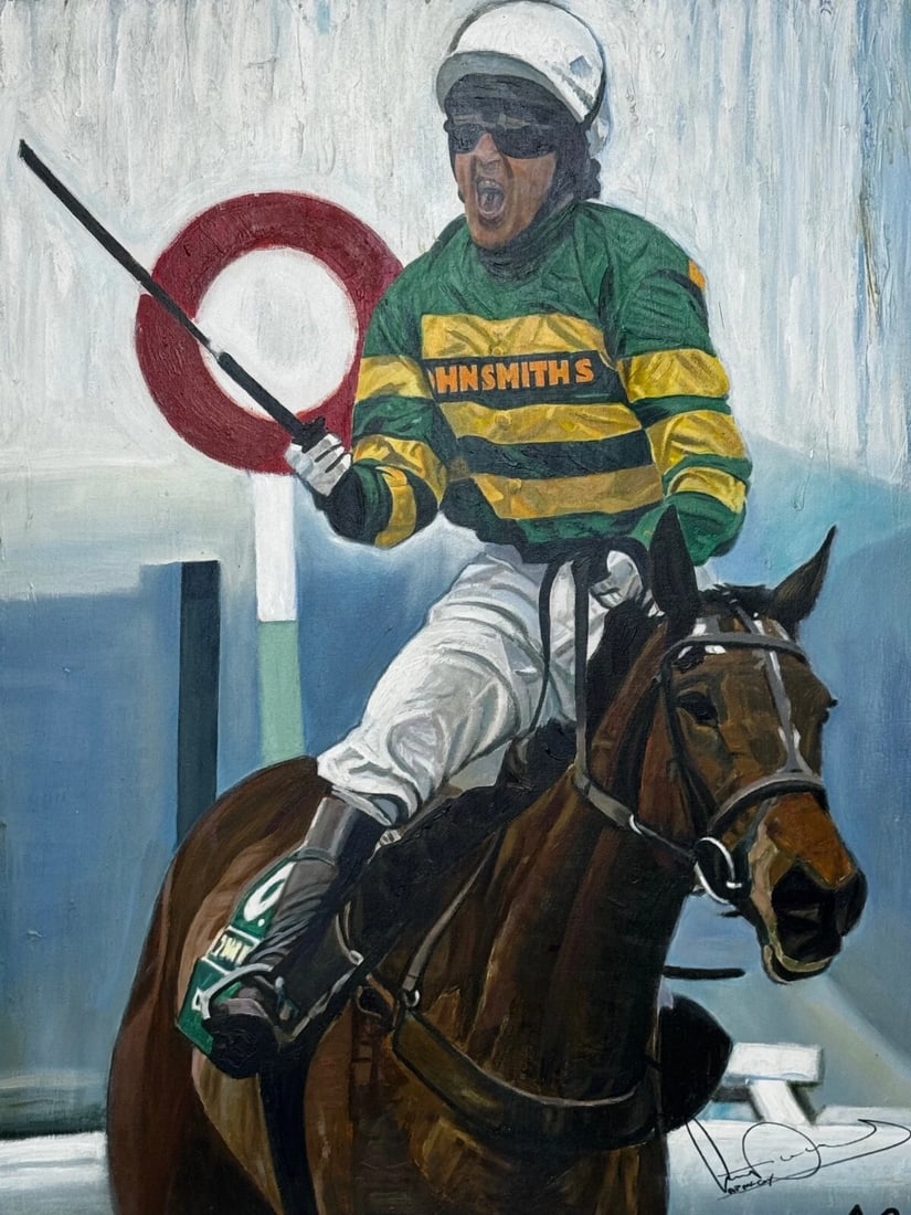 Oil Painting Grand National Winner No 6 Don't Push It 2010 Jockey A P McCoy Up - 2