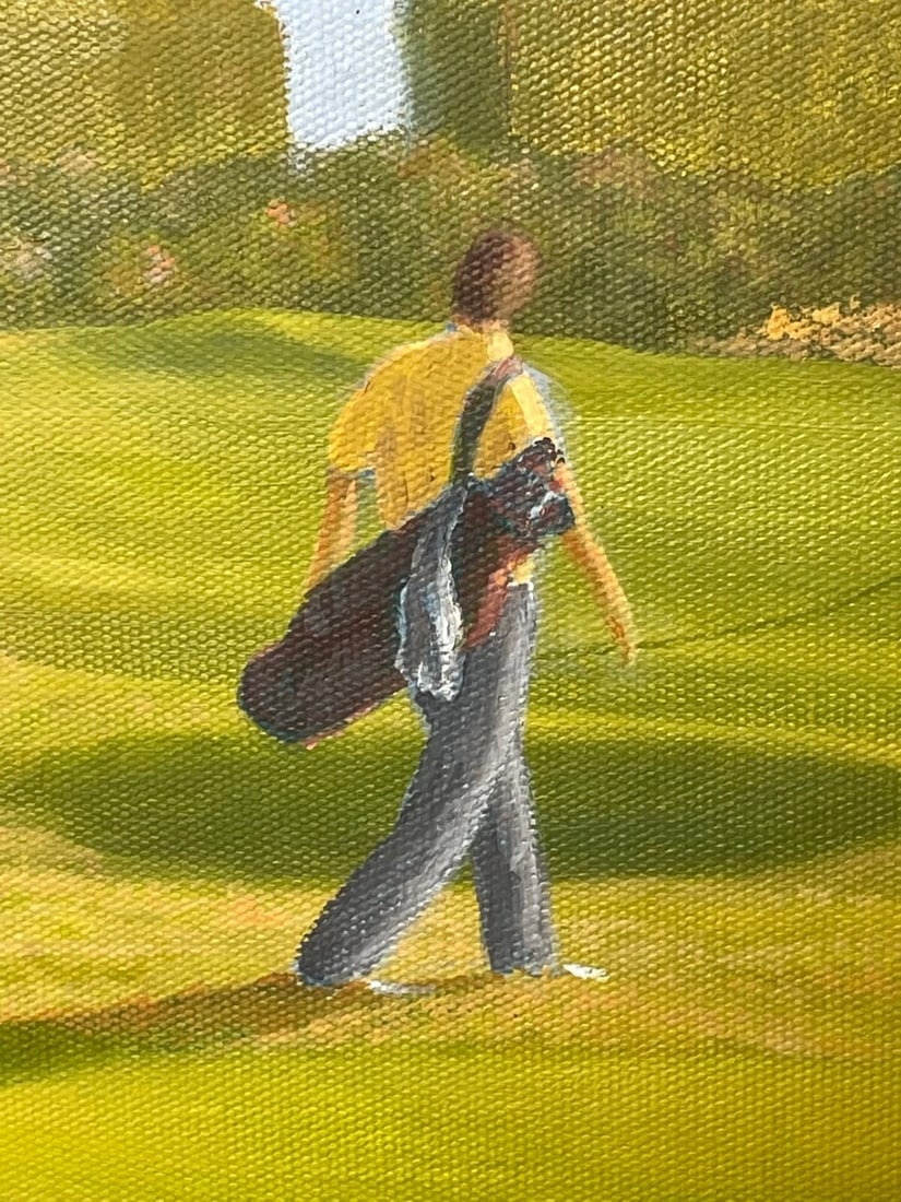 English Sporting Oil Painting Golf Players At Royal Birkdale Southport - 6