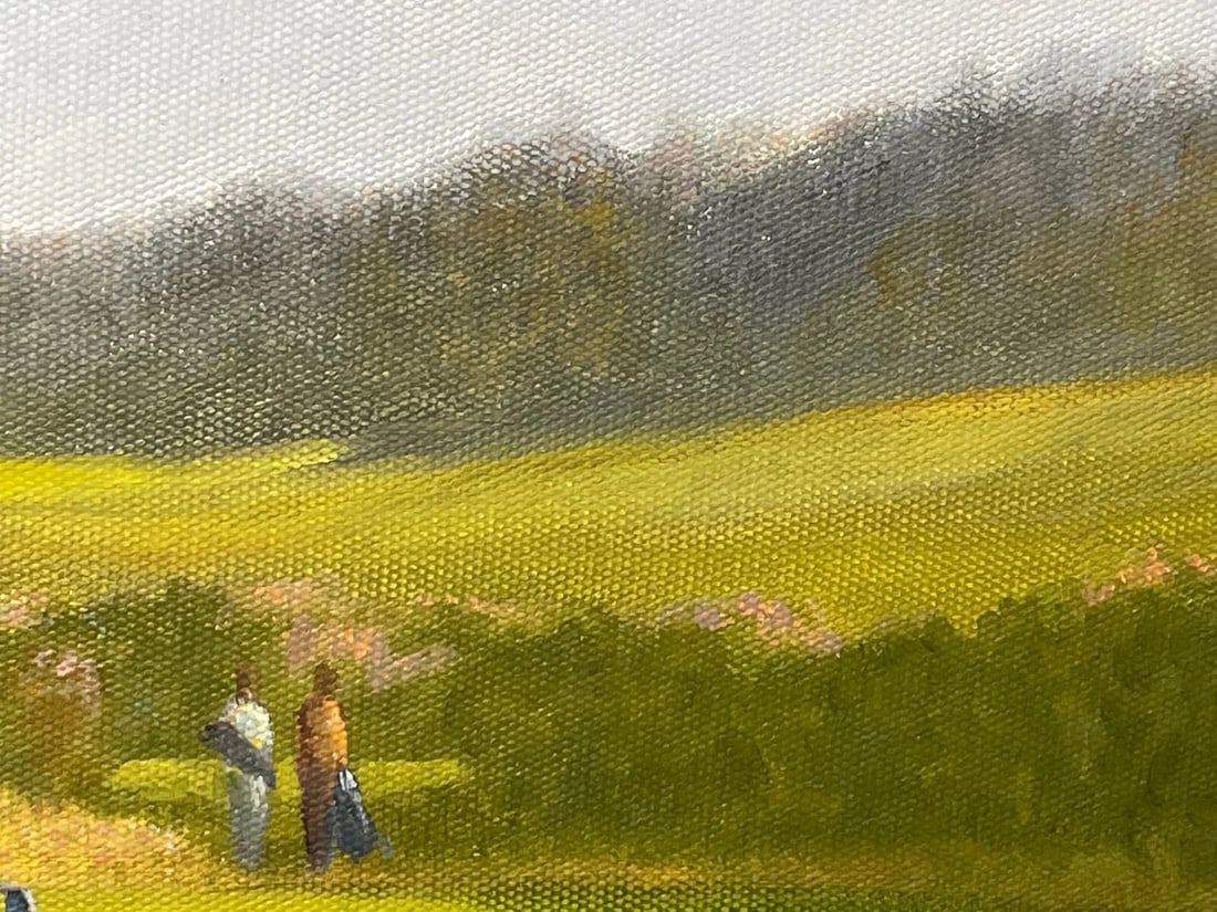 English Sporting Oil Painting Golf Players At Royal Birkdale Southport - 9