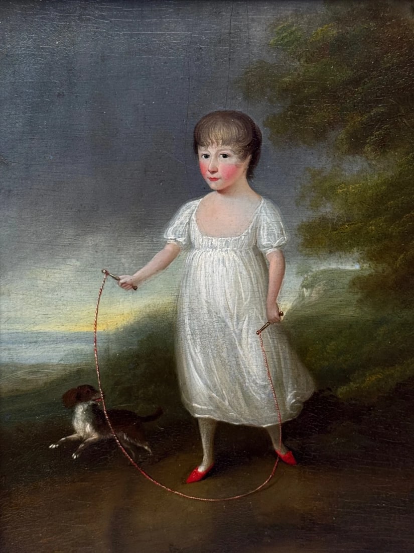 Portrait Painting Louisa Cooke With Mr Quiz In The Manner of George Romney C1802 - 2
