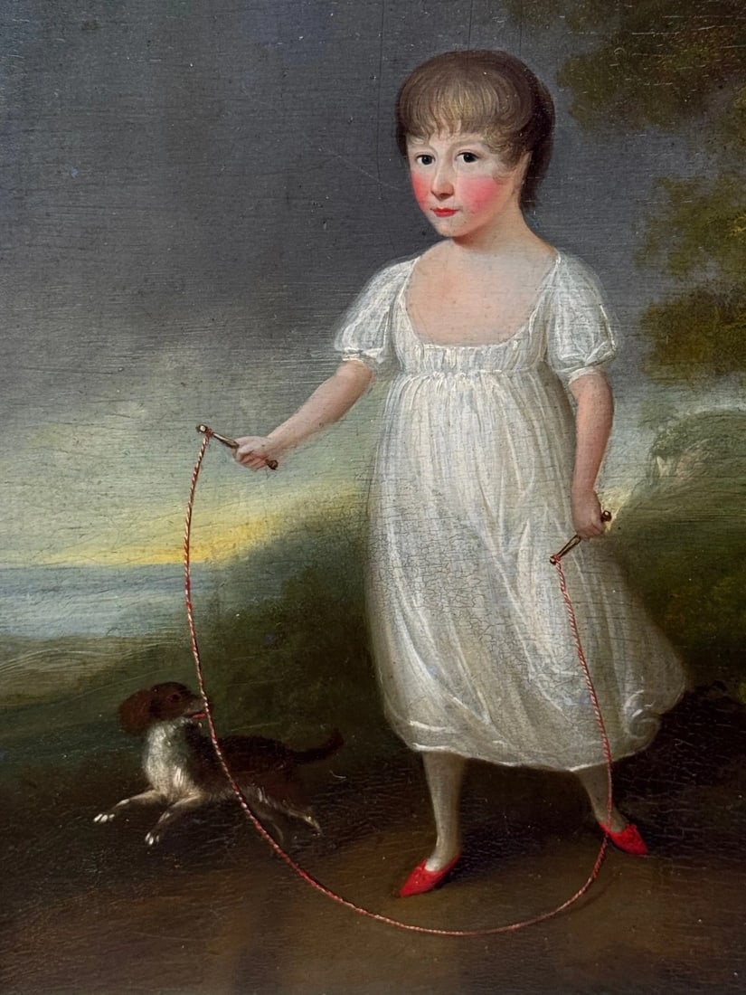 Portrait Painting Louisa Cooke With Mr Quiz In The Manner of George Romney C1802 - 3
