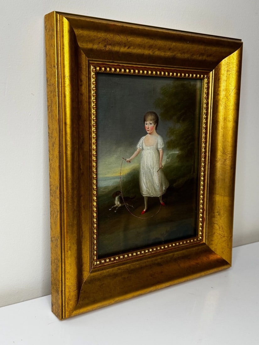 Portrait Painting Louisa Cooke With Mr Quiz In The Manner of George Romney C1802 - 8