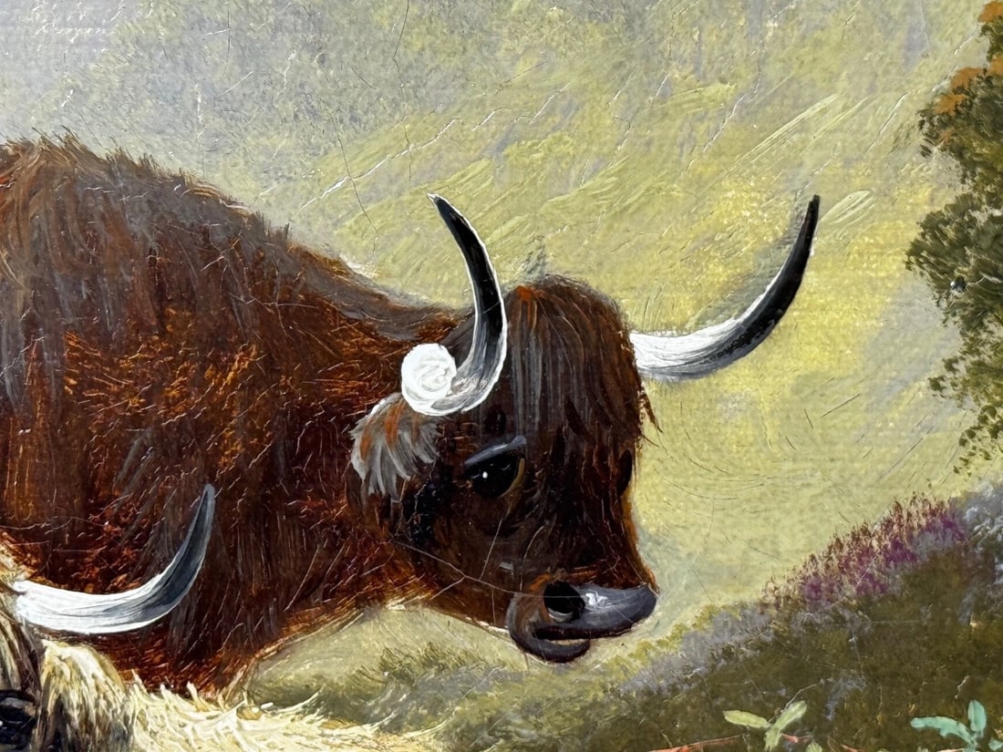 Painting Ben Lawers First Light Morning Mist Highland Cattle Beside Loch Tay - 11
