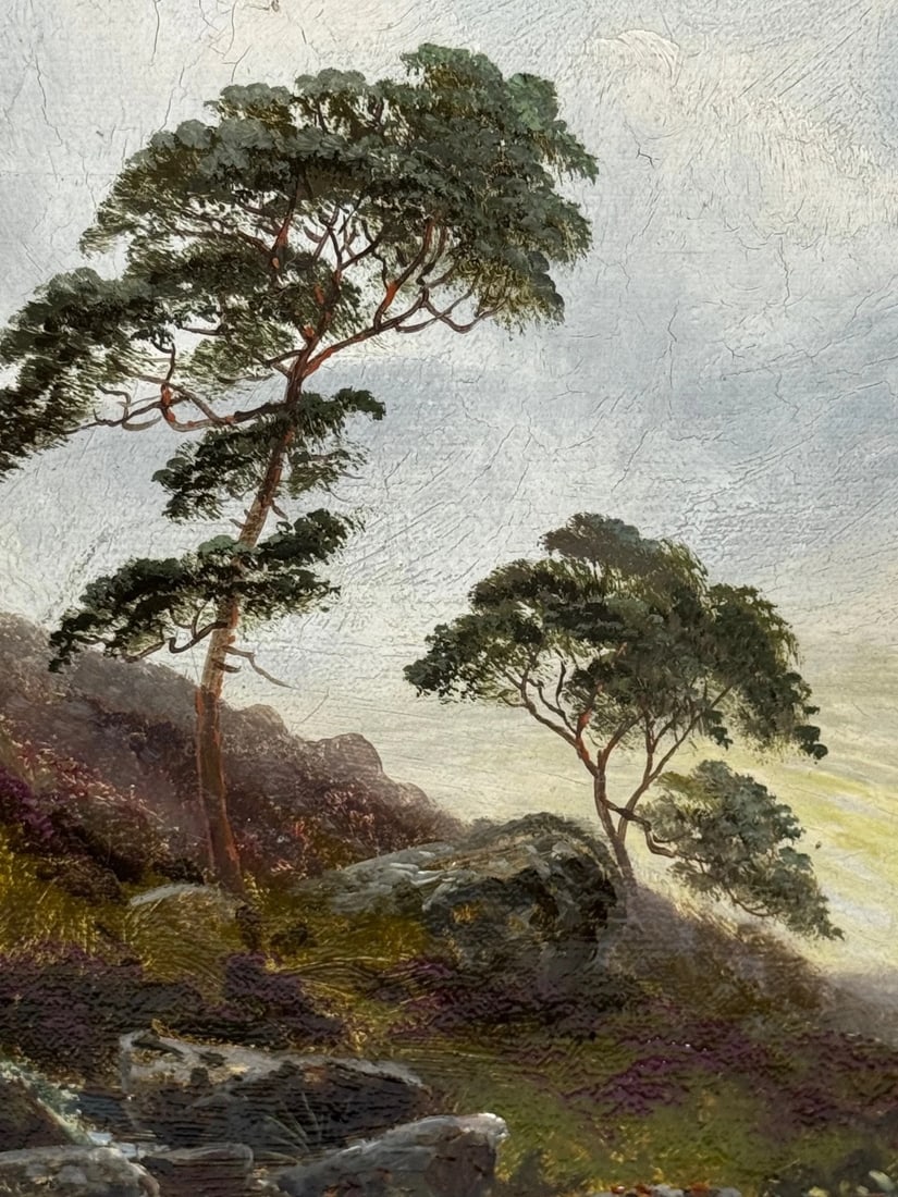 Painting Ben Lawers First Light Morning Mist Highland Cattle Beside Loch Tay - 16