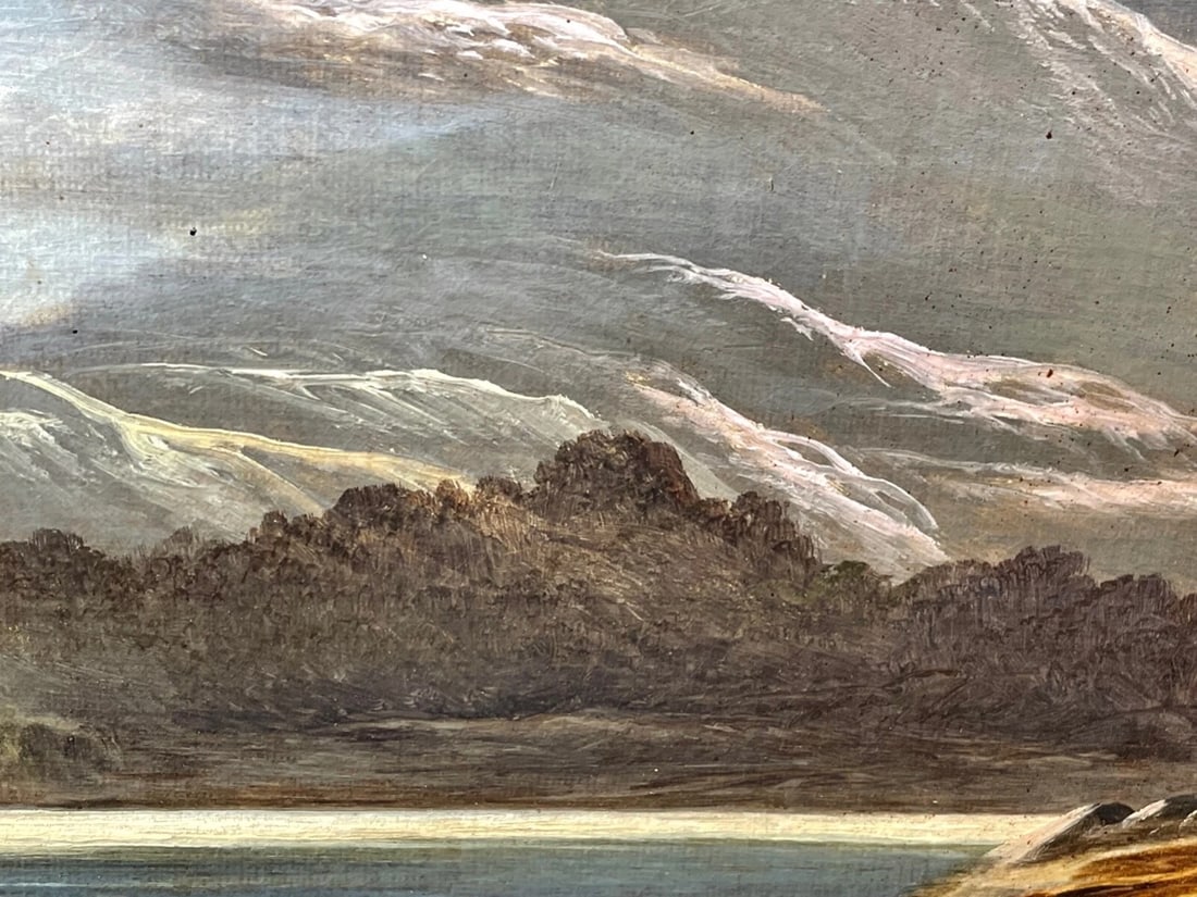 Landscape Oil Masterpiece“A Summer Shower Passing Over the Snowdon Range" C1878 - 9