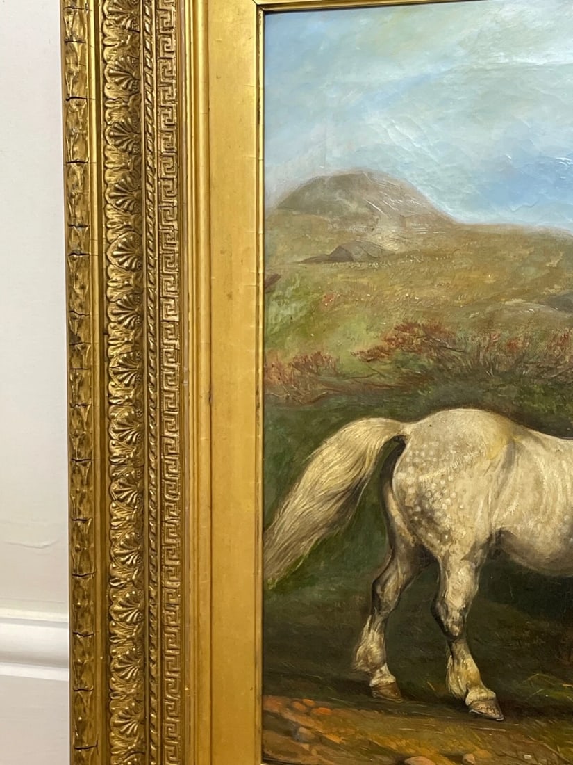 Equestrian Oil Painting Horses On The Road To Chester By Edward Lloyd Ellesmere - 4