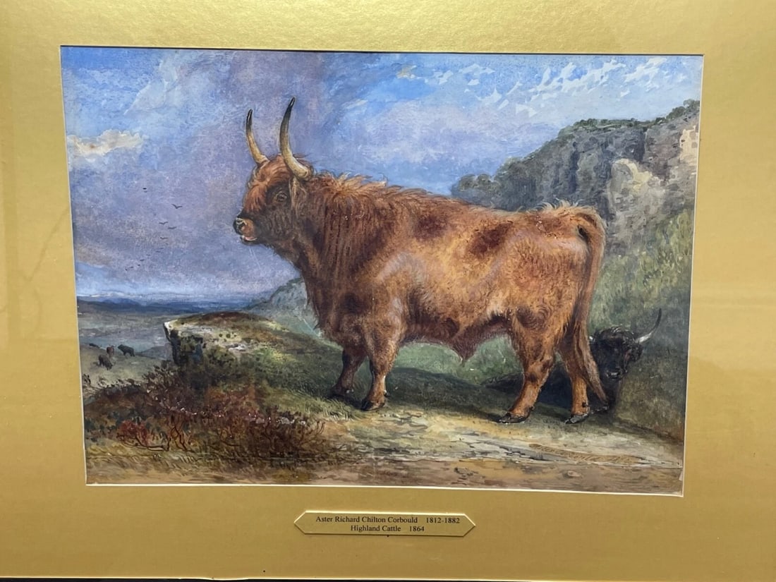 19th Century Scottish Highland Painting Cattle By Aster Richard Chilton Corbould - 2