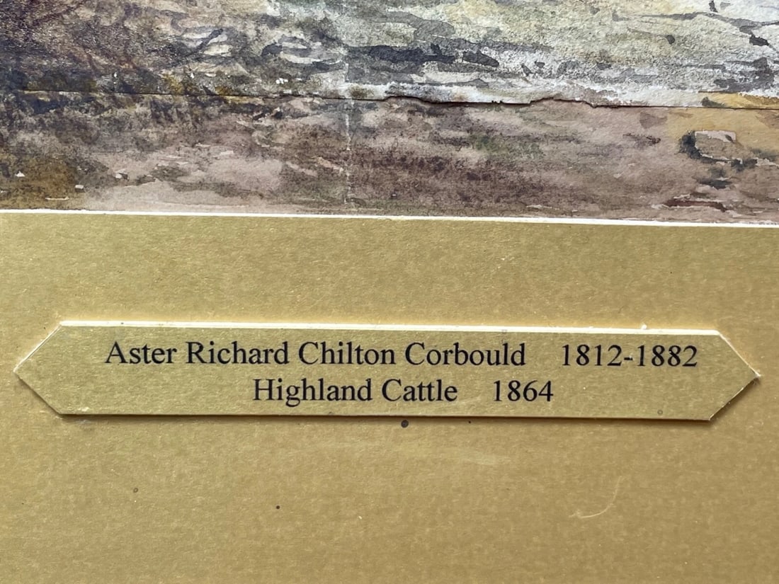 19th Century Scottish Highland Painting Cattle By Aster Richard Chilton Corbould - 3
