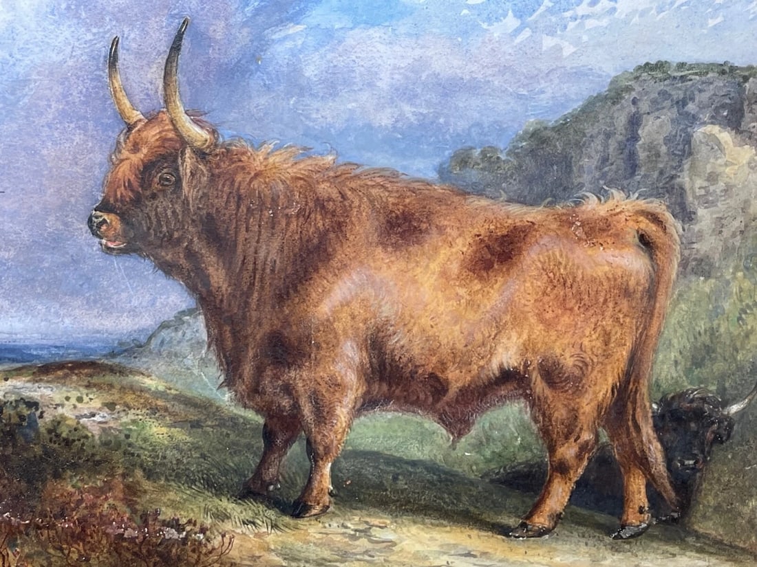 19th Century Scottish Highland Painting Cattle By Aster Richard Chilton Corbould - 4