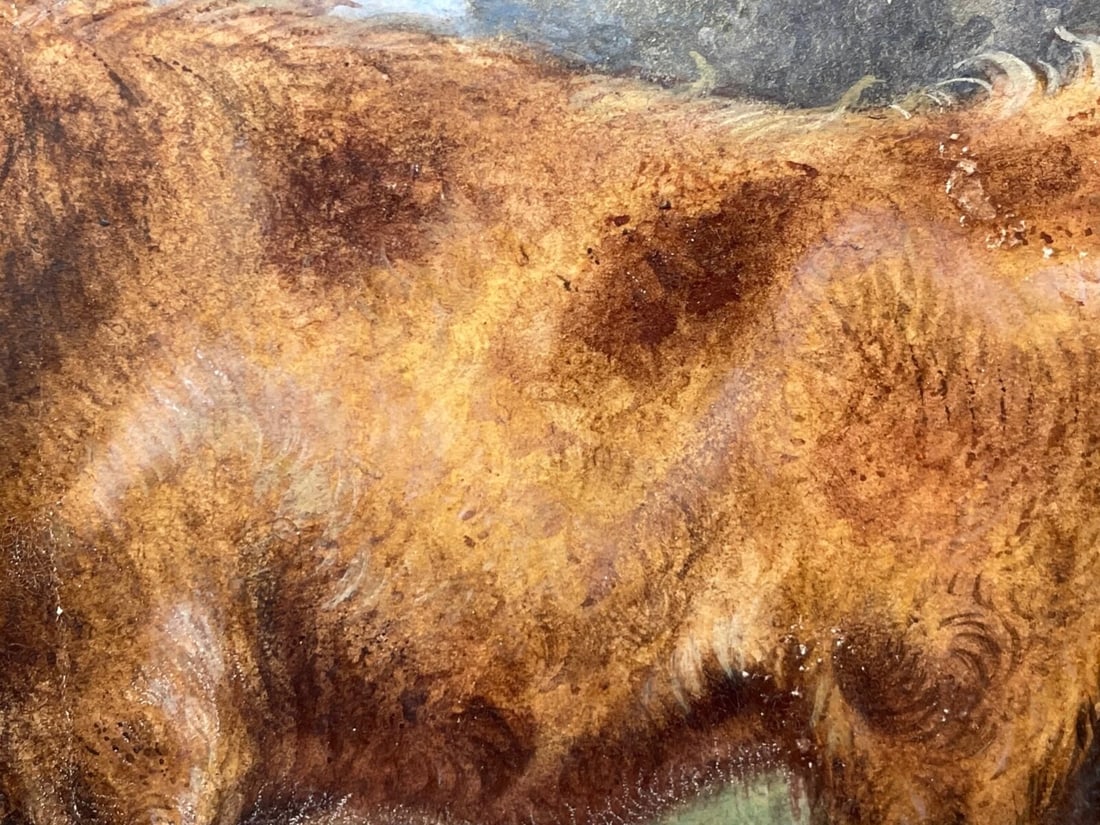19th Century Scottish Highland Painting Cattle By Aster Richard Chilton Corbould - 6