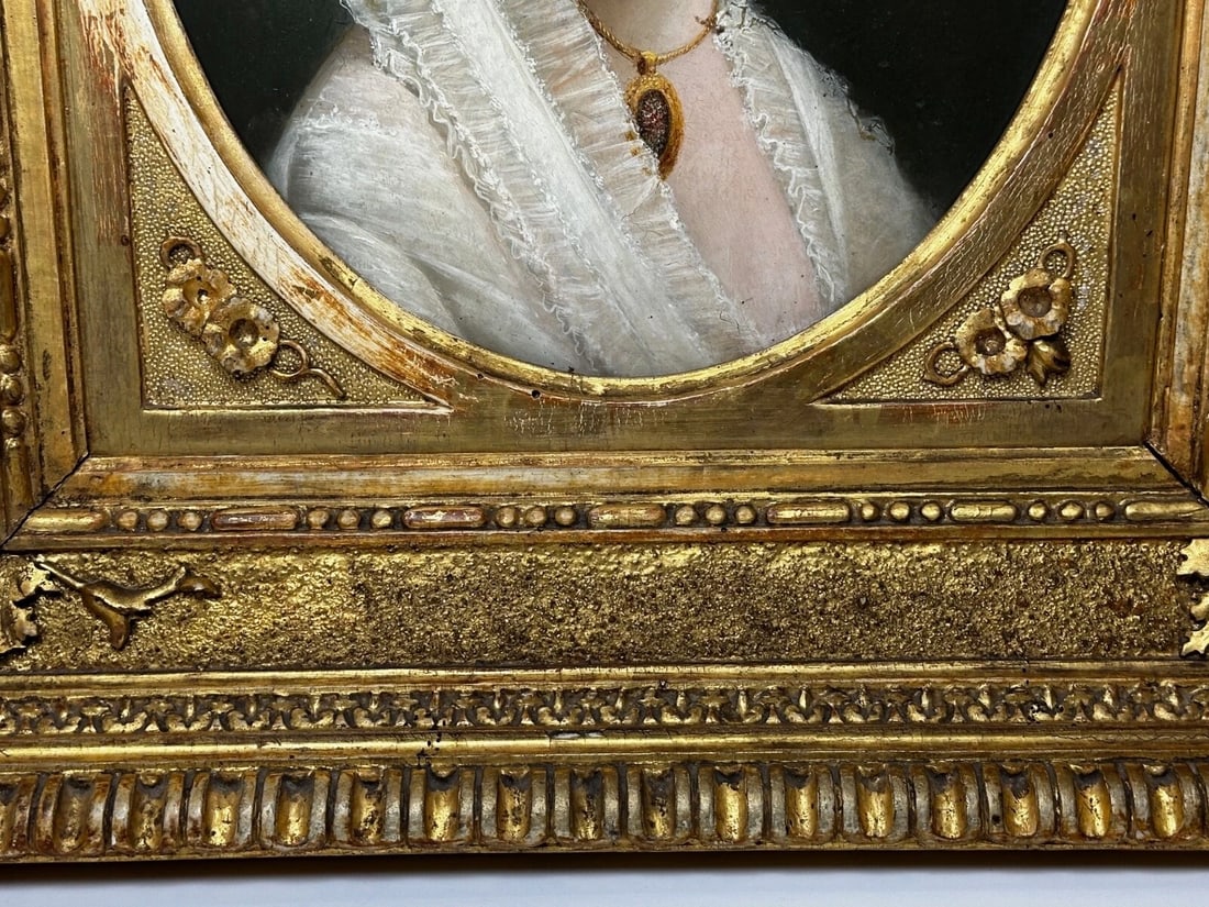 Victorian 19th Century Oil Painting Portrait Young Dutch Hague Lady Nobility - 6